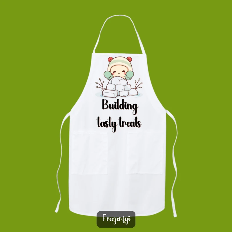 Funny Igloo Builder Apron: Mittened Chef Crafting Ice, Practical Humorous Gift
