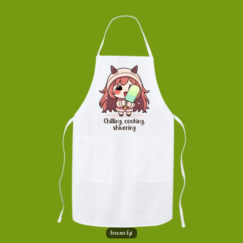 Funny Shivering Character Apron: Kitchen Drama with Rosy Cheeks, Chef Gift