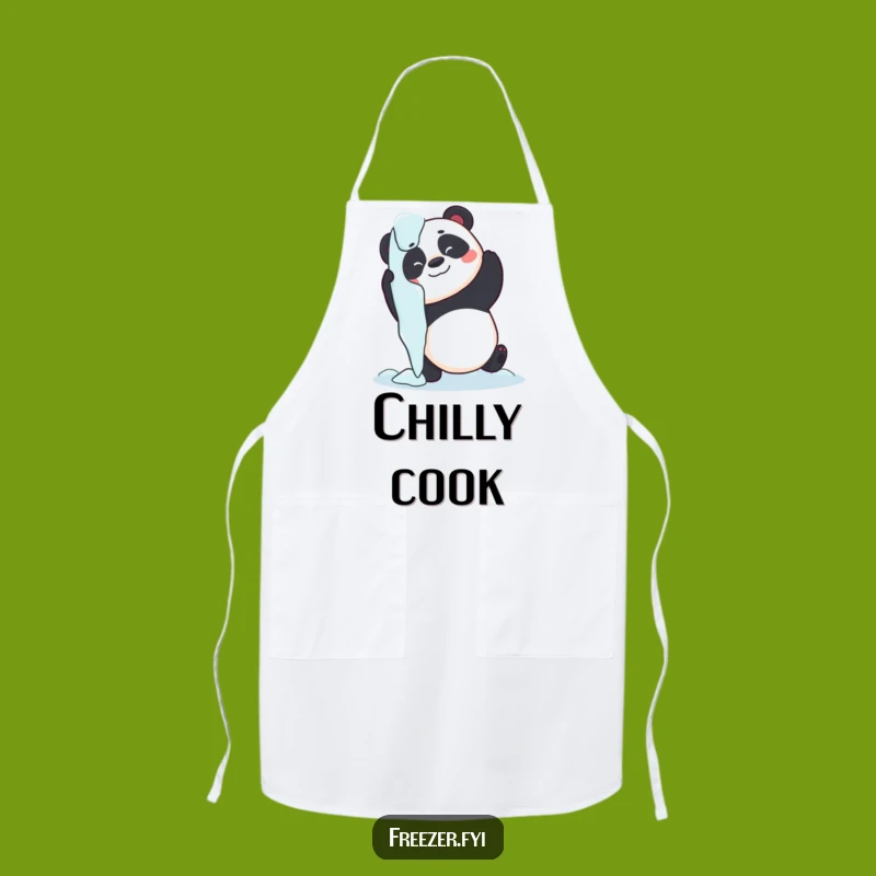 Funny Panda Icicle Hug Apron - Playful Animal Kitchen Wear, Great Gift