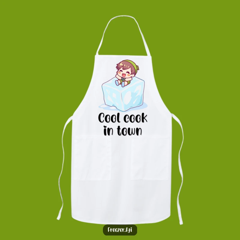 Funny Ice Cube Sliding Apron - Winter Kitchen Fun