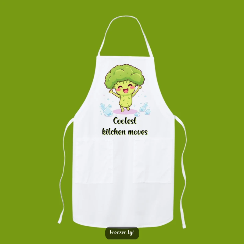 Funny Broccoli Dance Apron: Cook with Energy and Veggie Joy