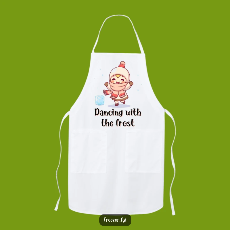 Funny Dancing Character Apron: Kitchen Warmth with Scarf Friend, Chef Gift