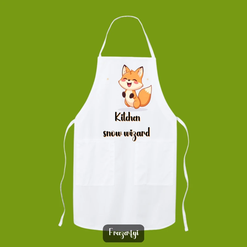 Funny Fox Apron: Snow Chaser Chef for Joyful Winter Cooking
