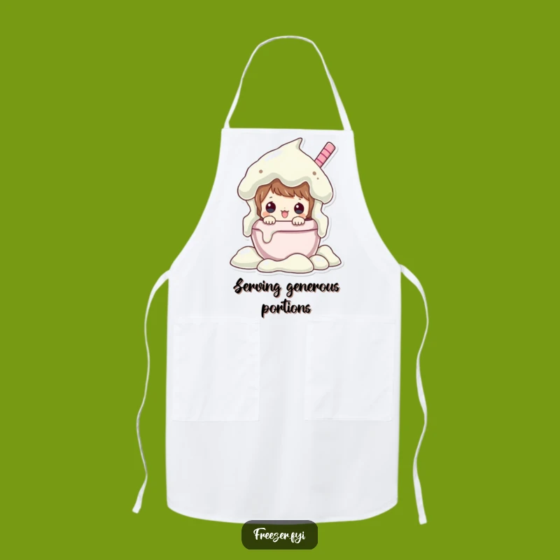 Funny Ice Cream Peeking Apron - Dessert Maker's Fun Wear