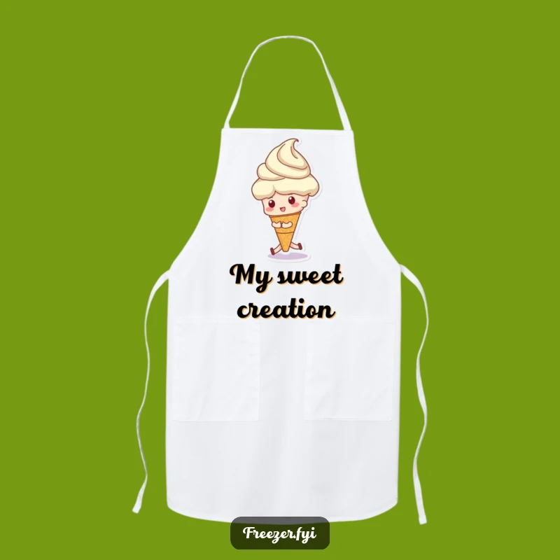 Funny Ice Cream Pusher Apron: Cook with Dessert Delight and Humor!