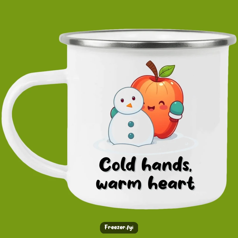 Funny Apple Snowman Camping Mug: Outdoor Winter Fun, Hilarious Campfire Companion