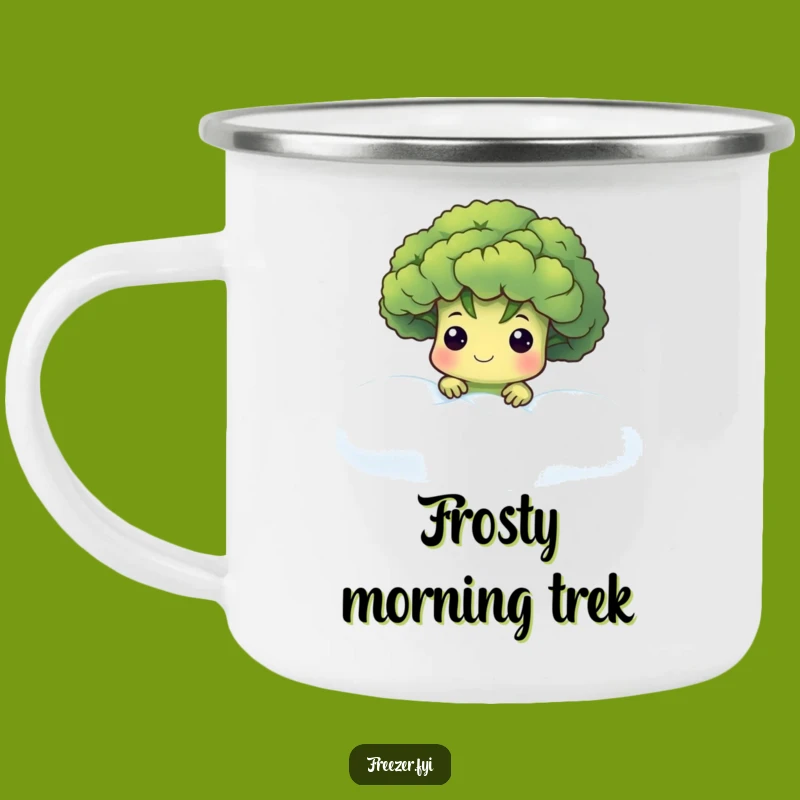 Funny Broccoli Fog Camping Mug: Sip Your Adventures in Cool Mystery