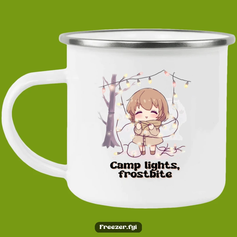 Funny Fairy Light Tangle Camping Mug: Festive Campfire Cheer!