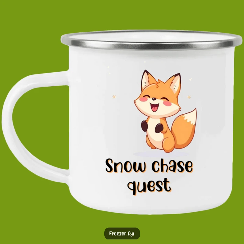 Funny Fox Camping Mug: Durable Snow Chaser Cup for Winter Outdoor Fun