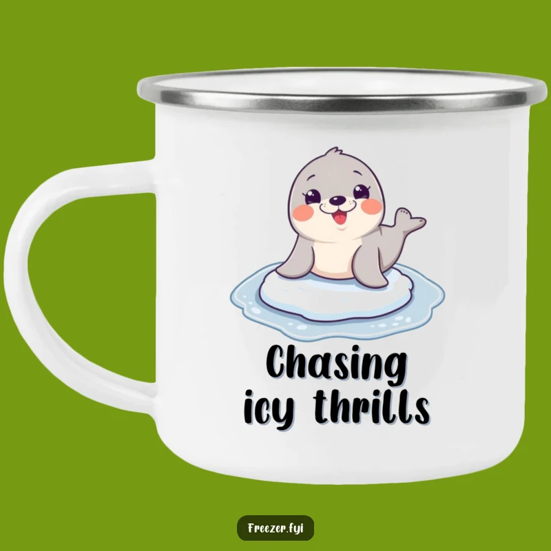 Funny Seal Sliding Camping Mug: Adventure with Hilarious Arctic Style!