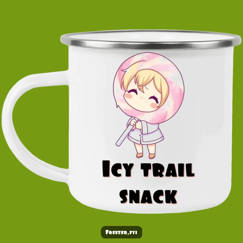 Funny Frosty Lollipop Character Camping Mug - Adventure with Hilarious Sweetness Outdoors