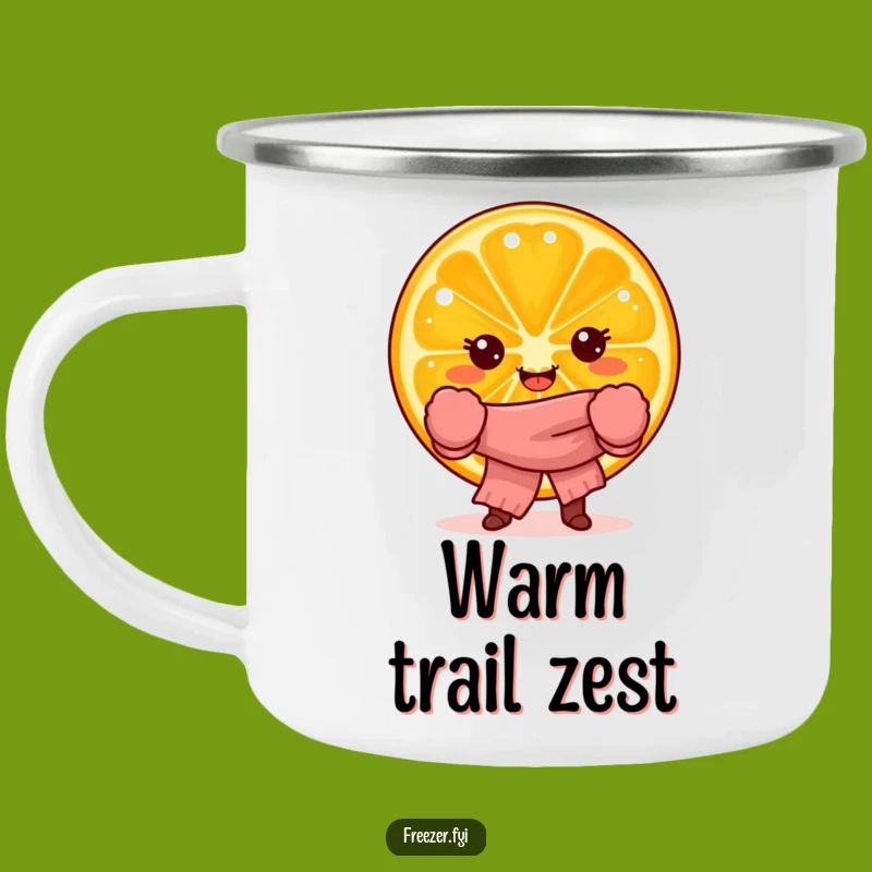 Funny Orange Slice Camping Mug: Enjoy Warmth on Your Adventures