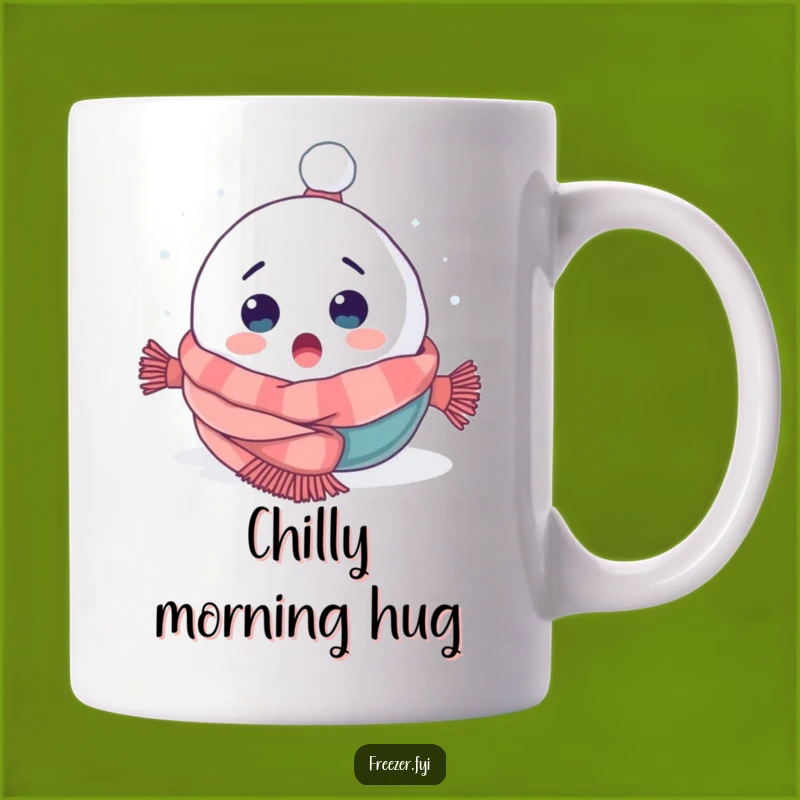 Funny Surprised Snowball Mug - Cozy Winter Chaos Gift