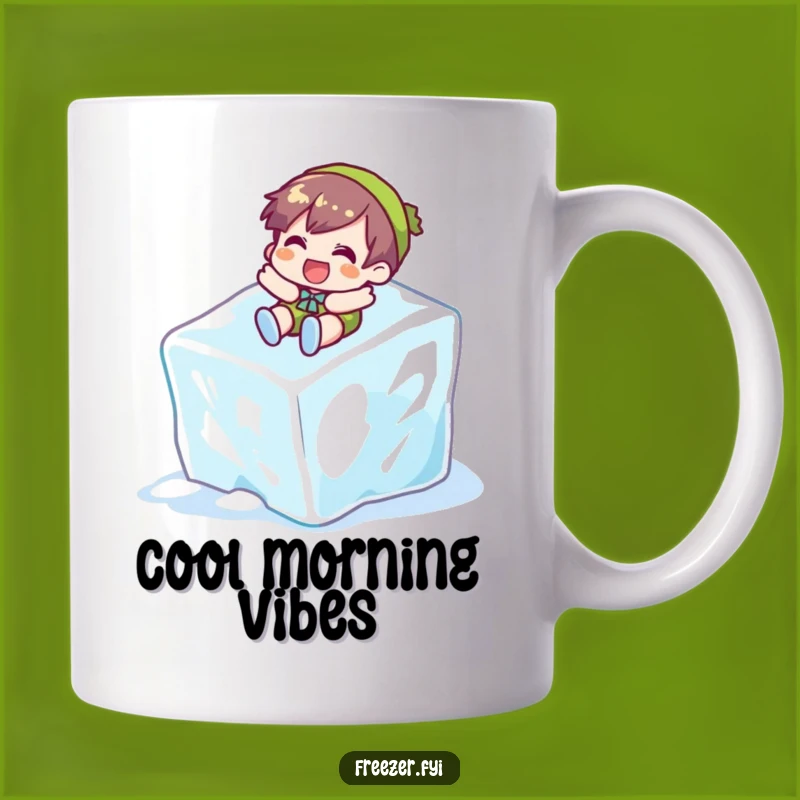 Funny Ice Cube Sliding Mug - Cool Cartoon Winter Fun Gift