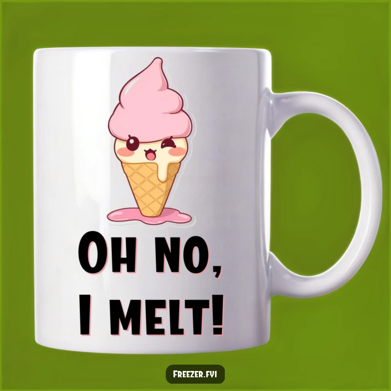 Funny Bewildered Ice Cream Cone Mug: Surprising Humor for Sweet Mornings