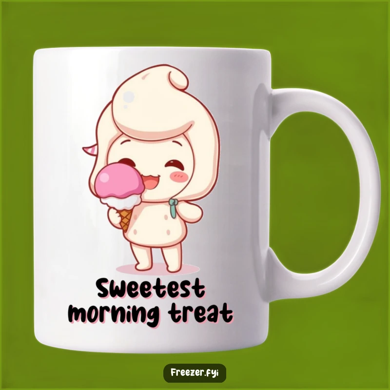 Funny Ice Cream Lover Mug: Character's Sweet Treat Joy Makes a Perfect Funny Gift
