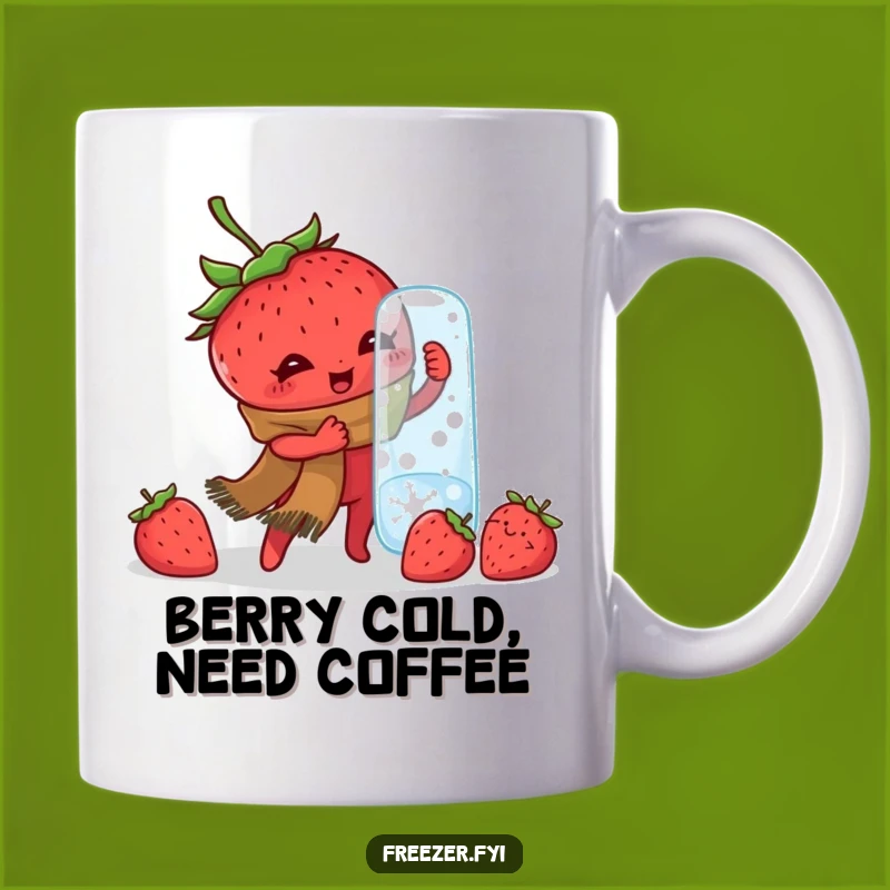 Funny Strawberry Jar Mug: Determined Fruit Winter Struggle, Hilarious Gift