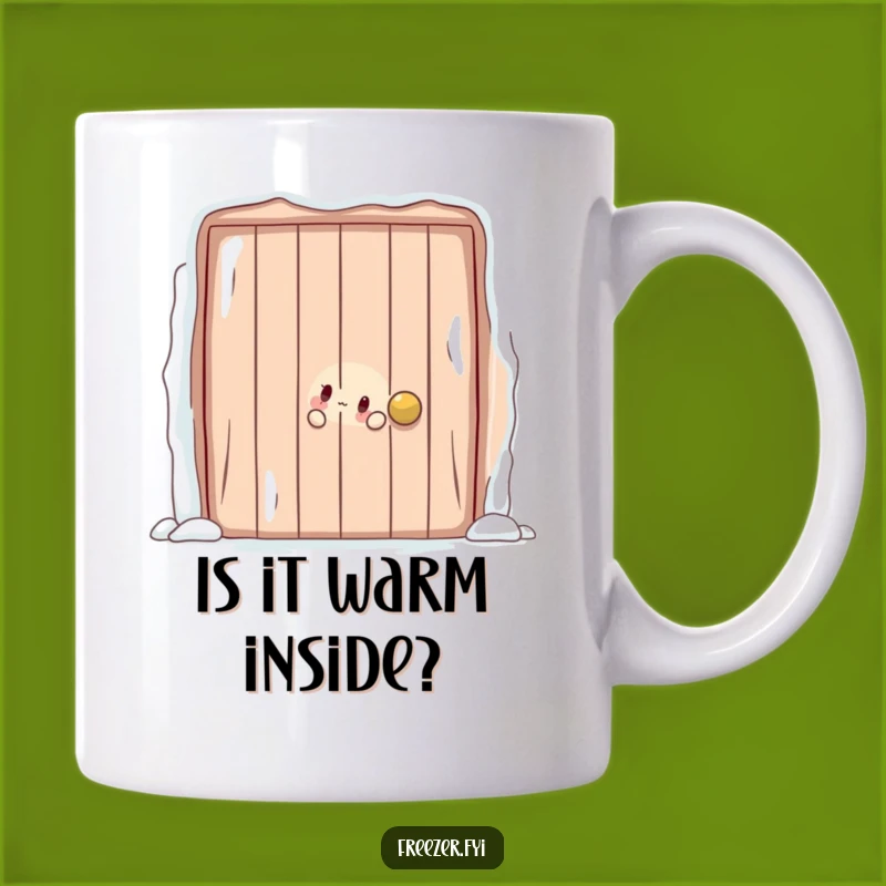 Funny Frosty Door Peek Mug: Playful Character Surprise Gift Mug