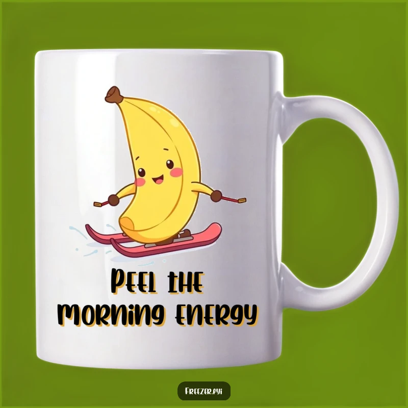 Funny Banana Peel Ski Mug: Hilarious Fruit Winter Sports Fun, Perfect Gift