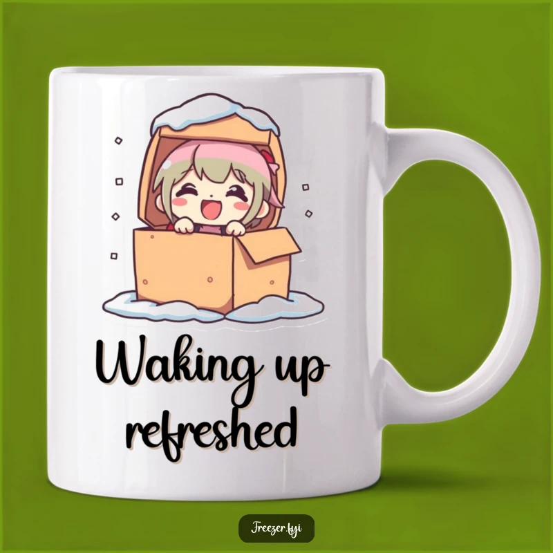 Funny Frozen Box Surprise Mug: Delighted Character's Pop-Out Gag Gift