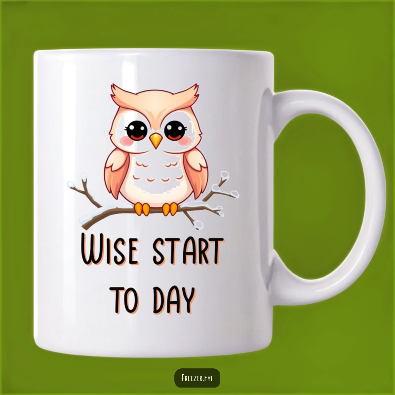 Funny Owl Smile Mug - Charming Snowy Owl Gift for Bird Lovers