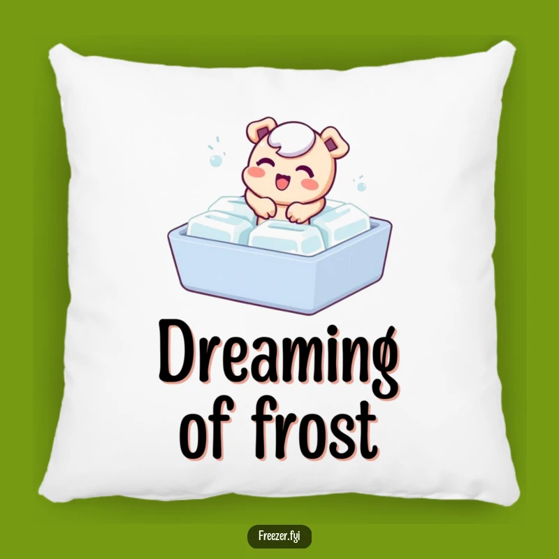 Funny Accent Pillow: Bubbly Character's Comfy Ice Cube Hug for a Hilarious Home Gift