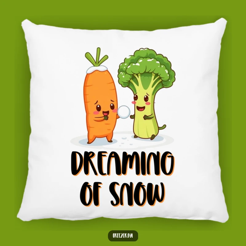 Funny Veggie Pillow: Cozy Comfort from a Snowball Fight