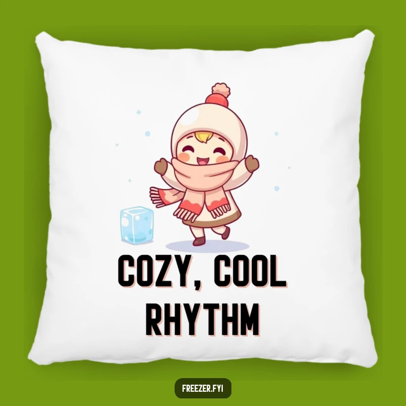 Funny Dancing Character Pillow: Cozy Scarf Friend & Ice Cube Cushion, Humorous Gift
