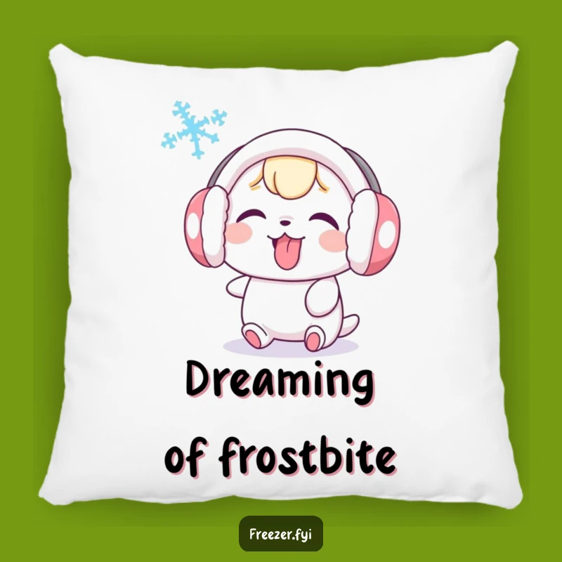 Funny Earmuff Character Pillow: Cozy Snowflake Taunter Cushion, Adorable Humorous Decor Gift