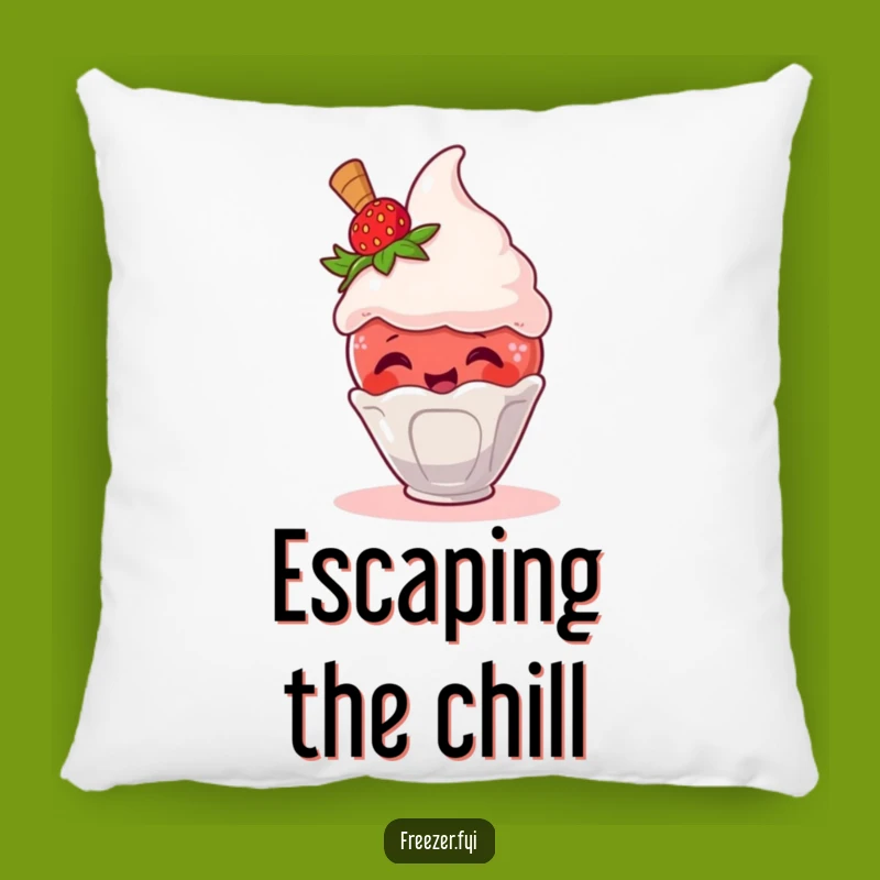 Funny Strawberry Ice Cream Pillow: Cuddle Up with a Sweet Escape
