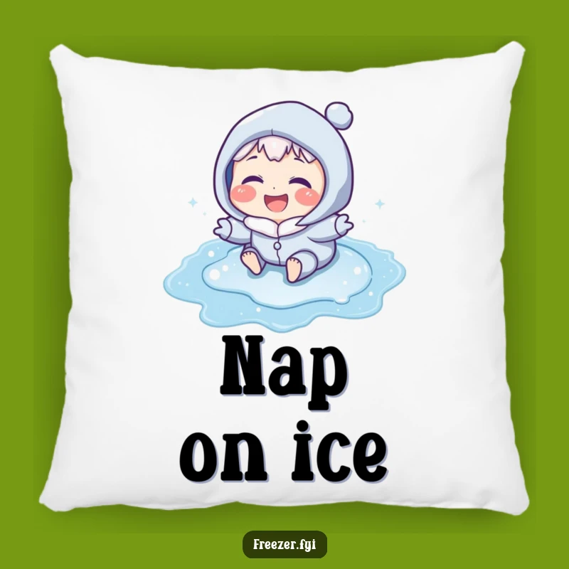 Funny Puddle Slider Pillow: Icy Cheeks Laughing Cushion, Cozy Humorous Decor Gift