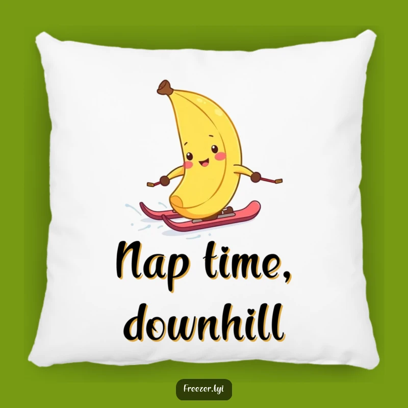 Funny Banana Peel Ski Pillow: Cozy Winter Decor, Hilarious Fruit Accent Gift