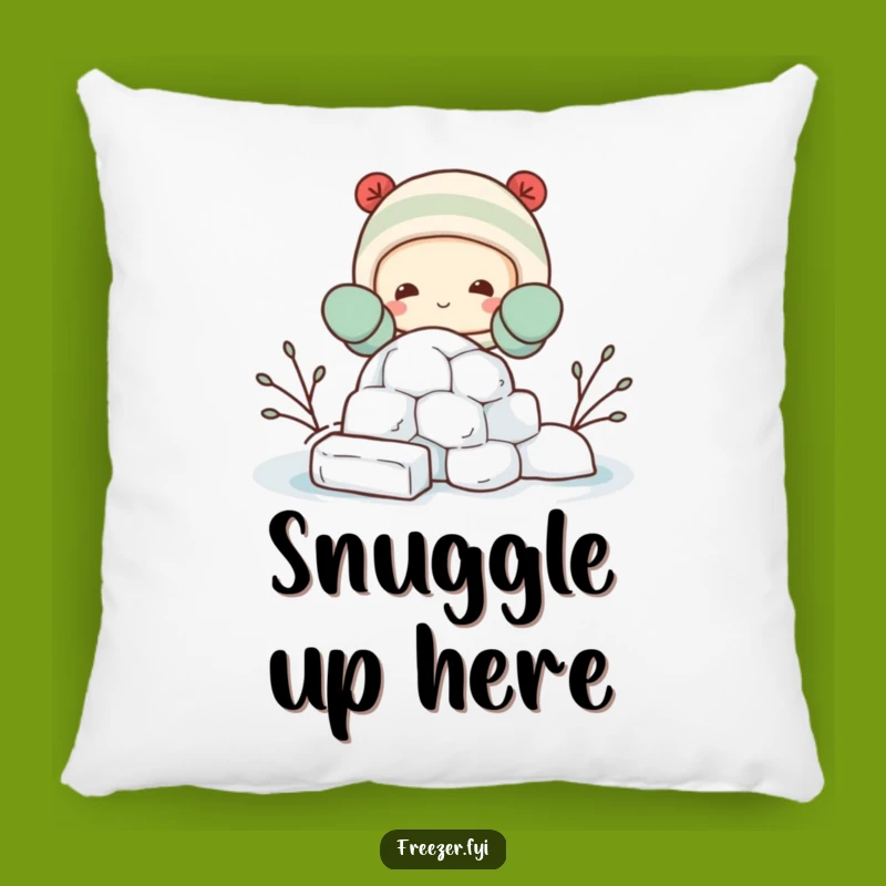 Funny Igloo Builder Pillow: Cozy Mittened Character Cushion, Adorable Humorous Gift