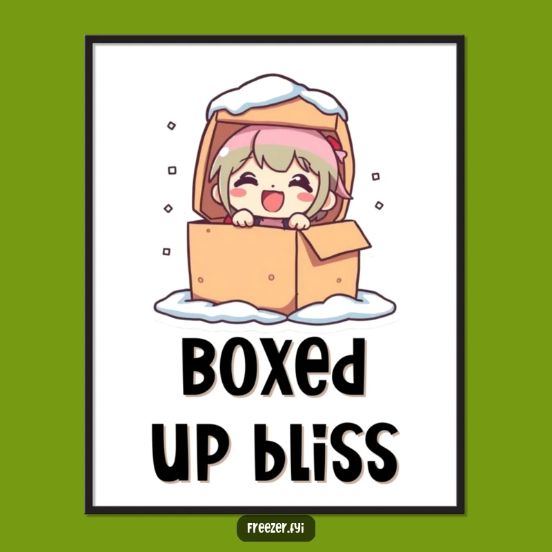 Funny Frozen Box Digital Art: Delighted Character's Pop-Out Scene