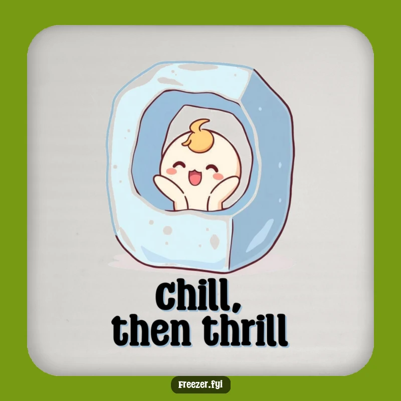 Funny Ice Cube Breakout Coaster: Surprised Joy, Protect Surfaces with Humor Gift