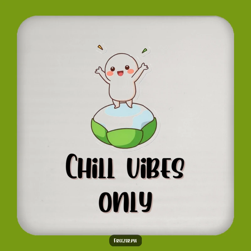 Funny Frozen Pea Dancer Coaster: Protect Surfaces with Hilarious Style!