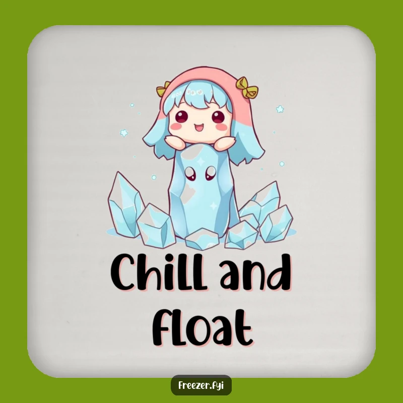 Funny Ice Crystal Coasters: Protect Surfaces with Serene Winter Character