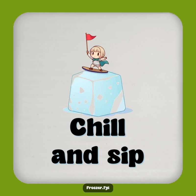 Funny Ice Cube Surfer Coaster Set: Character Protection, Unique Humorous Gift