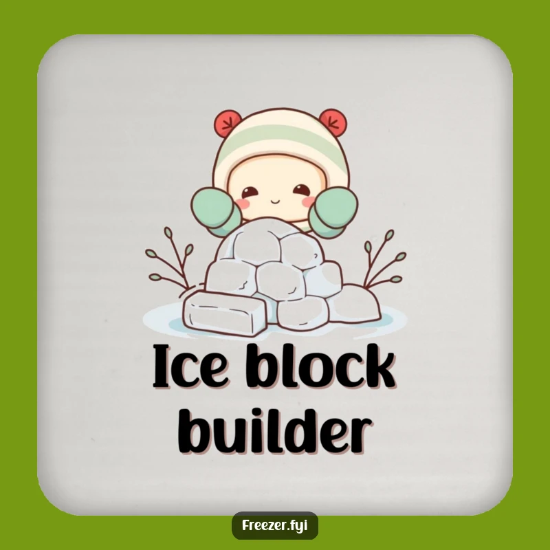 Funny Igloo Builder Coaster Set: Mittened Character Protection, Unique Humorous Gift