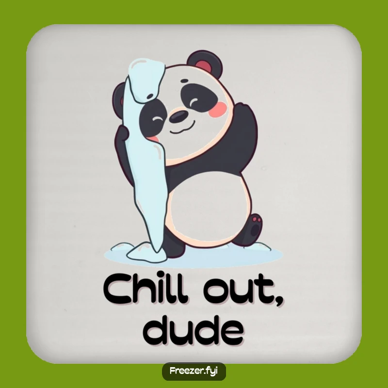 Funny Panda Icicle Hug Drink Coaster - Playful Animal Table Protector, Gift