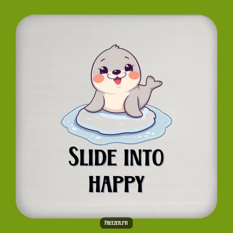 Funny Seal Sliding Drink Coaster: Protect Surfaces with Humor!