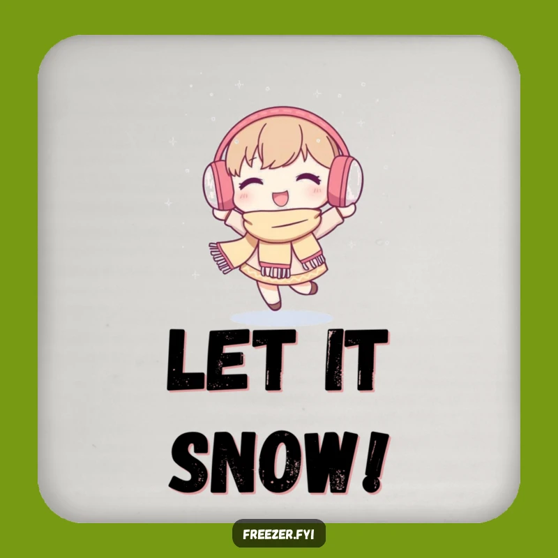 Funny Snow Dance Coaster: Character's Winter Cheer - Humorous Drink Accessory Gift