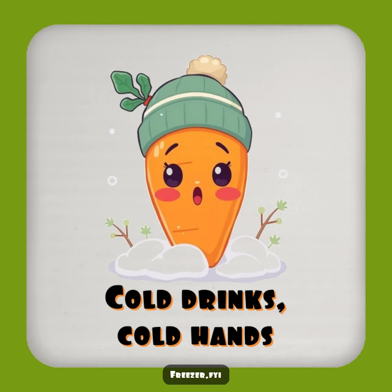 Funny Surprised Carrot Coaster: Wintry Tabletop Protector & Gift