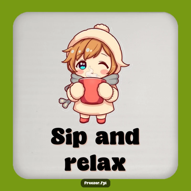 Funny Cozy Character Coaster - Protect Surfaces with Hilarious Warmth