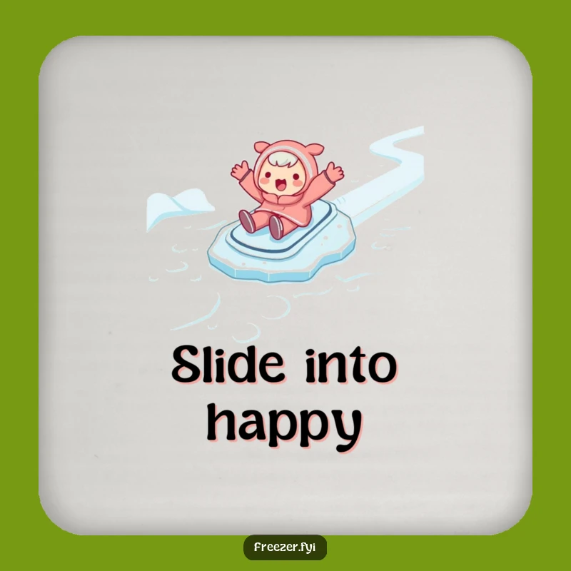 Funny Ice Slide Coasters: Protect Surfaces with Joyful Winter Character