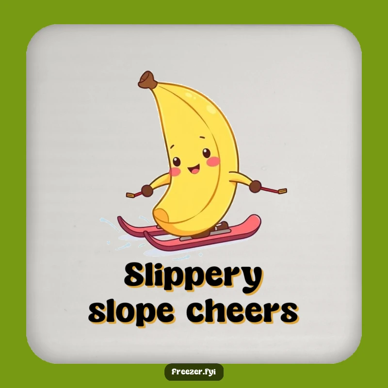 Funny Banana Peel Ski Coaster: Protect Surfaces, Hilarious Winter Drink Accessory