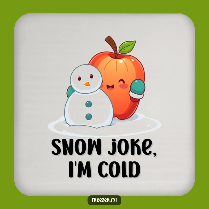Funny Apple Snowman Coaster: Protect Surfaces, Hilarious Winter Drink Accessory