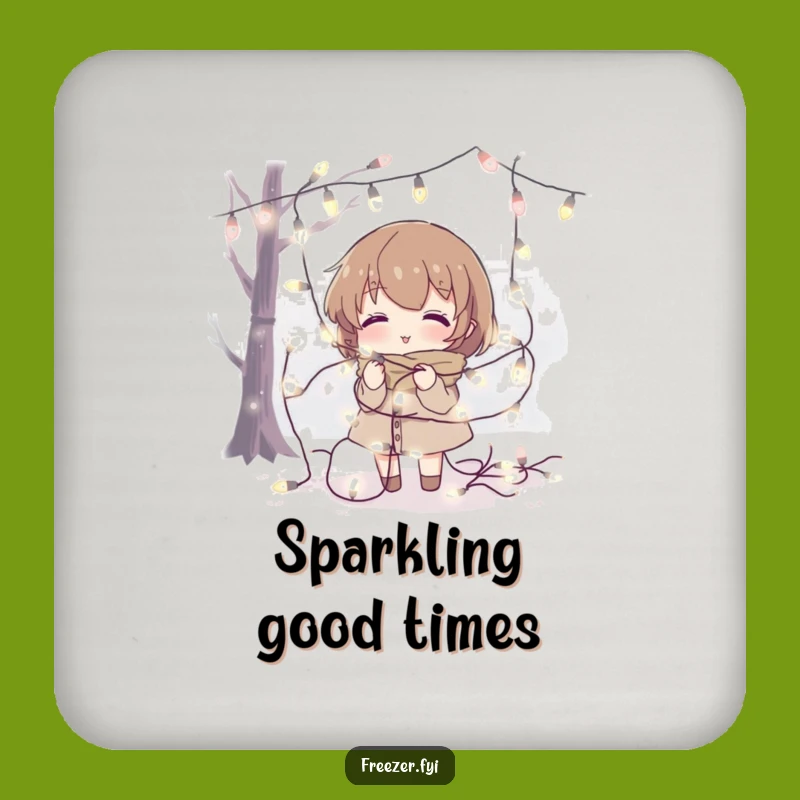 Funny Fairy Light Tangle Coaster: Balance Drinks with Festive Humor!