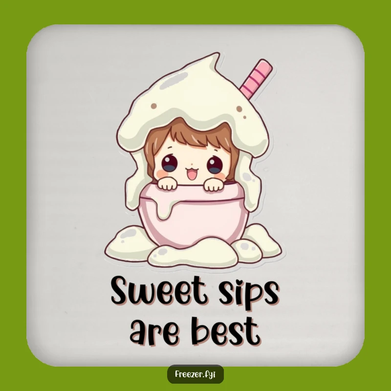 Funny Ice Cream Peeking Coaster Set - Protect Surfaces Sweetly