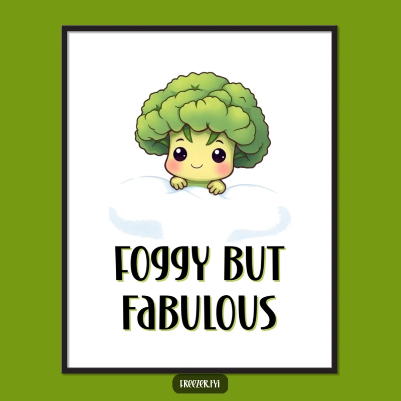Funny Broccoli Fog Poster: Decorate with Cool, Mysterious Art